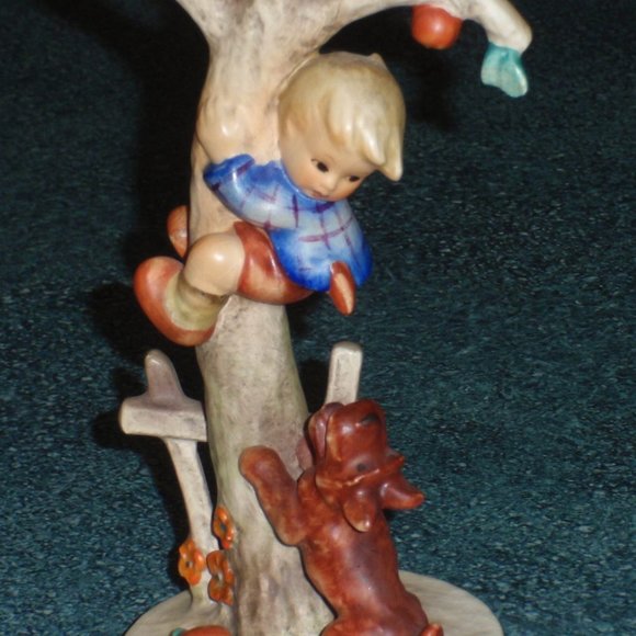 "Culprits" Goebel Hummel Figurine #56/A TMK3 Boy In Apple Tree With Dog - CUTE! - Picture 10 of 10